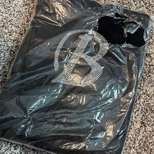 Black scarf with Rhinestone B